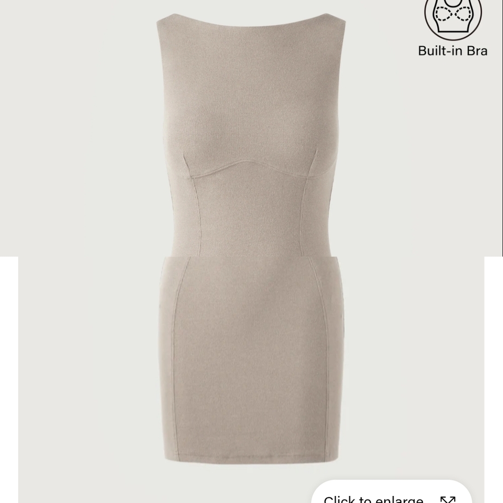 Elegant Beige Sleeveless Dress